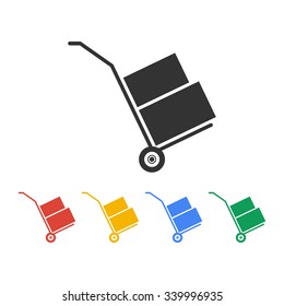 wheelbarrow for transportation of cargo, web icon. vector design