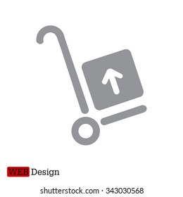 wheelbarrow for transportation of cargo, web icon. vector design