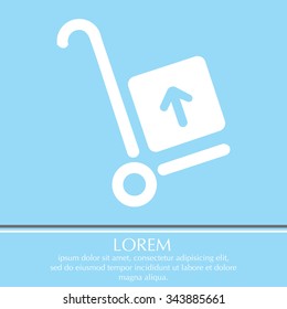 wheelbarrow for transportation of cargo, web icon. vector design