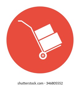 wheelbarrow for transportation of cargo, web icon. vector design
