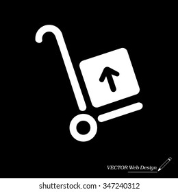 wheelbarrow for transportation of cargo, web icon. vector design
