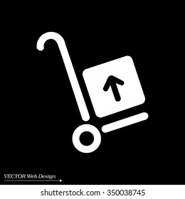 wheelbarrow for transportation of cargo, web icon. vector design
