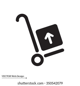 wheelbarrow for transportation of cargo, web icon. vector design