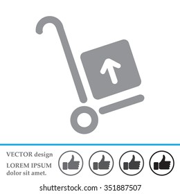wheelbarrow for transportation of cargo, web icon. vector design