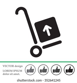 wheelbarrow for transportation of cargo, web icon. vector design