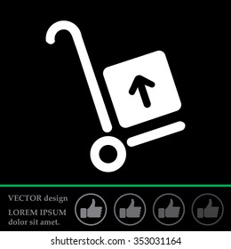 wheelbarrow for transportation of cargo, web icon. vector design