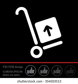 wheelbarrow for transportation of cargo, web icon. vector design