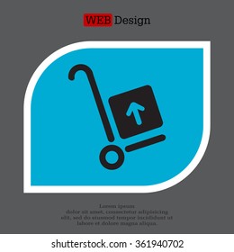 wheelbarrow for transportation of cargo, web icon. vector design