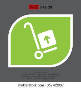 wheelbarrow for transportation of cargo, web icon. vector design