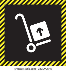 wheelbarrow for transportation of cargo, web icon. vector design