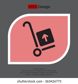 wheelbarrow for transportation of cargo, web icon. vector design
