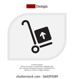 wheelbarrow for transportation of cargo, web icon. vector design