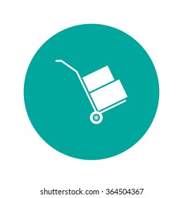 wheelbarrow for transportation of cargo, web icon. vector design