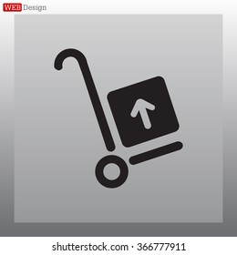 wheelbarrow for transportation of cargo, web icon. vector design