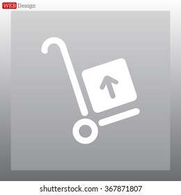 wheelbarrow for transportation of cargo, web icon. vector design