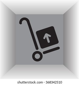 wheelbarrow for transportation of cargo, web icon. vector design
