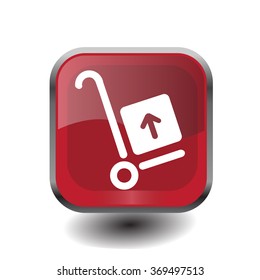 wheelbarrow for transportation of cargo, web icon. vector design