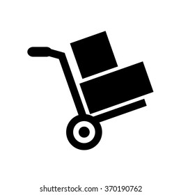 wheelbarrow for transportation of cargo, web icon. vector design