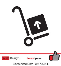 wheelbarrow for transportation of cargo, web icon. vector design