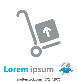 wheelbarrow for transportation of cargo, web icon. vector design