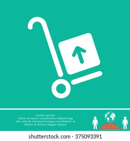 wheelbarrow for transportation of cargo, web icon. vector design