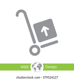 wheelbarrow for transportation of cargo, web icon. vector design