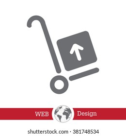 wheelbarrow for transportation of cargo, web icon. vector design