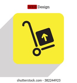 wheelbarrow for transportation of cargo, web icon. vector design