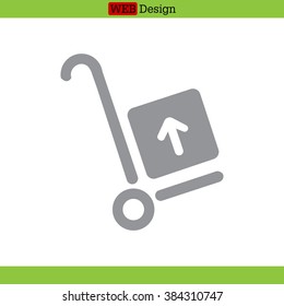 wheelbarrow for transportation of cargo, web icon. vector design