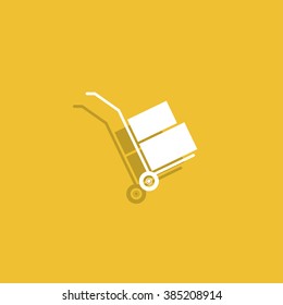 wheelbarrow for transportation of cargo, web icon. vector design