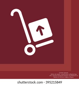 wheelbarrow for transportation of cargo, web icon. vector design