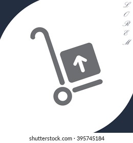 wheelbarrow for transportation of cargo, web icon. vector design