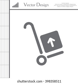 wheelbarrow for transportation of cargo, web icon. vector design