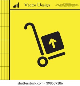 wheelbarrow for transportation of cargo, web icon. vector design
