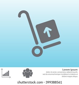 wheelbarrow for transportation of cargo, web icon. vector design