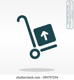 wheelbarrow for transportation of cargo, web icon. vector design