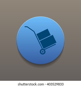 wheelbarrow for transportation of cargo, web icon. vector design