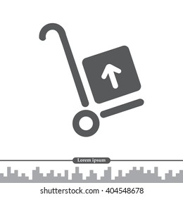 wheelbarrow for transportation of cargo, web icon. vector design