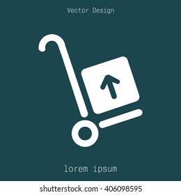 wheelbarrow for transportation of cargo, web icon. vector design