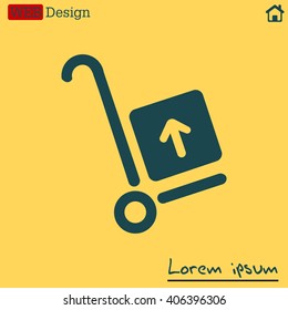 wheelbarrow for transportation of cargo, web icon. vector design