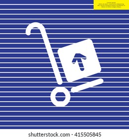 wheelbarrow for transportation of cargo, web icon. vector design