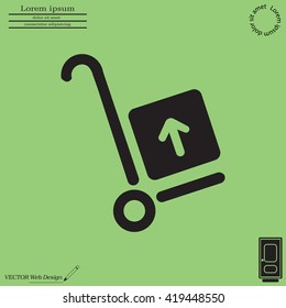 wheelbarrow for transportation of cargo, web icon. vector design