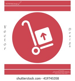 wheelbarrow for transportation of cargo, web icon. vector design