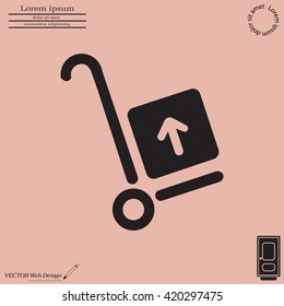 wheelbarrow for transportation of cargo, web icon. vector design