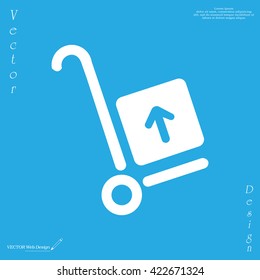 wheelbarrow for transportation of cargo, web icon. vector design
