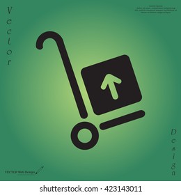 wheelbarrow for transportation of cargo, web icon. vector design