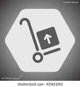 wheelbarrow for transportation of cargo, web icon. vector design