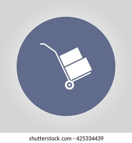 wheelbarrow for transportation of cargo, web icon. vector design