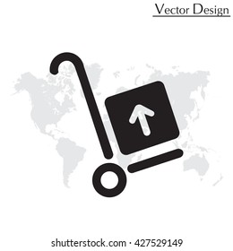 wheelbarrow for transportation of cargo, web icon. vector design