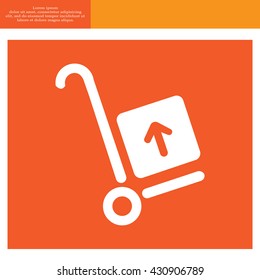 wheelbarrow for transportation of cargo, web icon. vector design